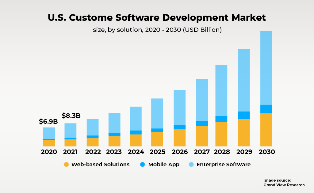 us custom software development market
